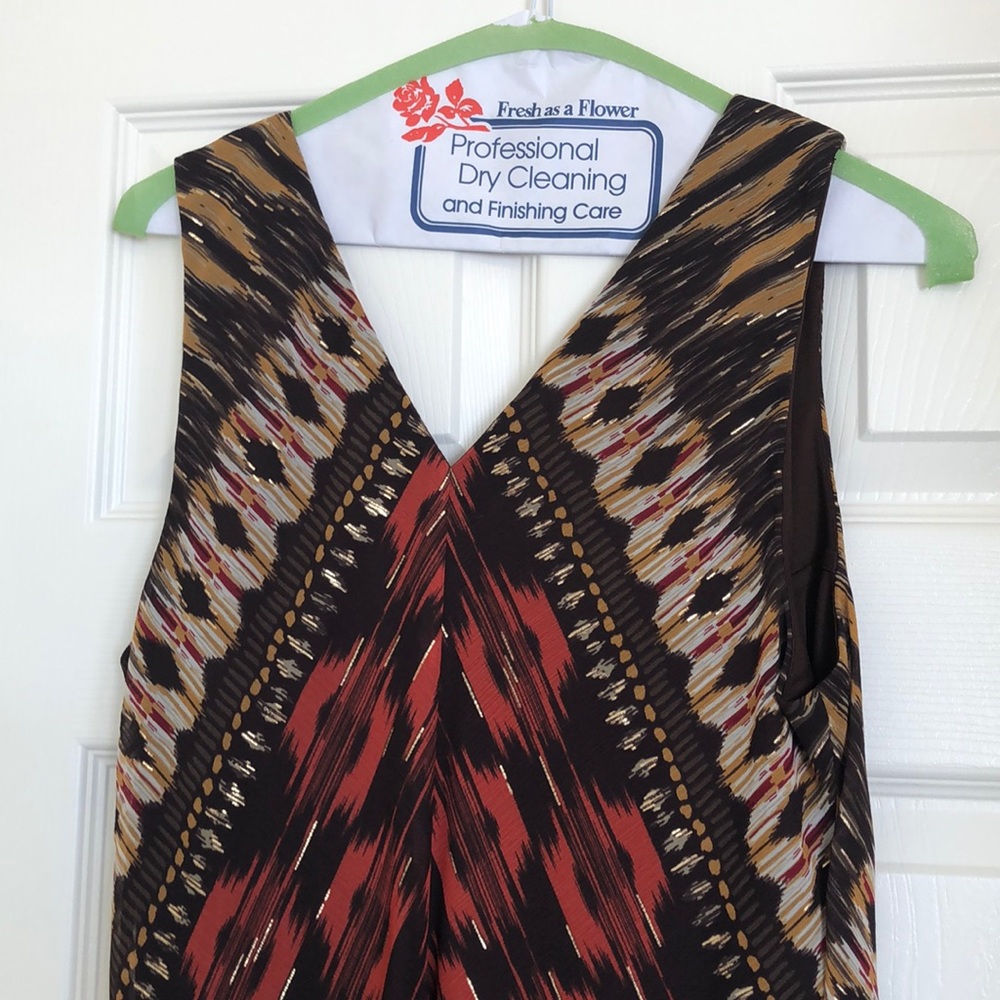 Multi Colored Simple Colored Cold Shoulder Dress - image 3